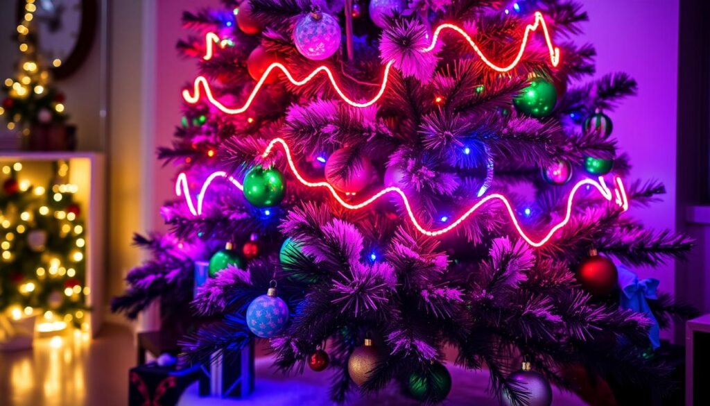 christmas tree zig zag lighting